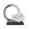 12" Silver Porcelain Contemporary Abstract Sculpture